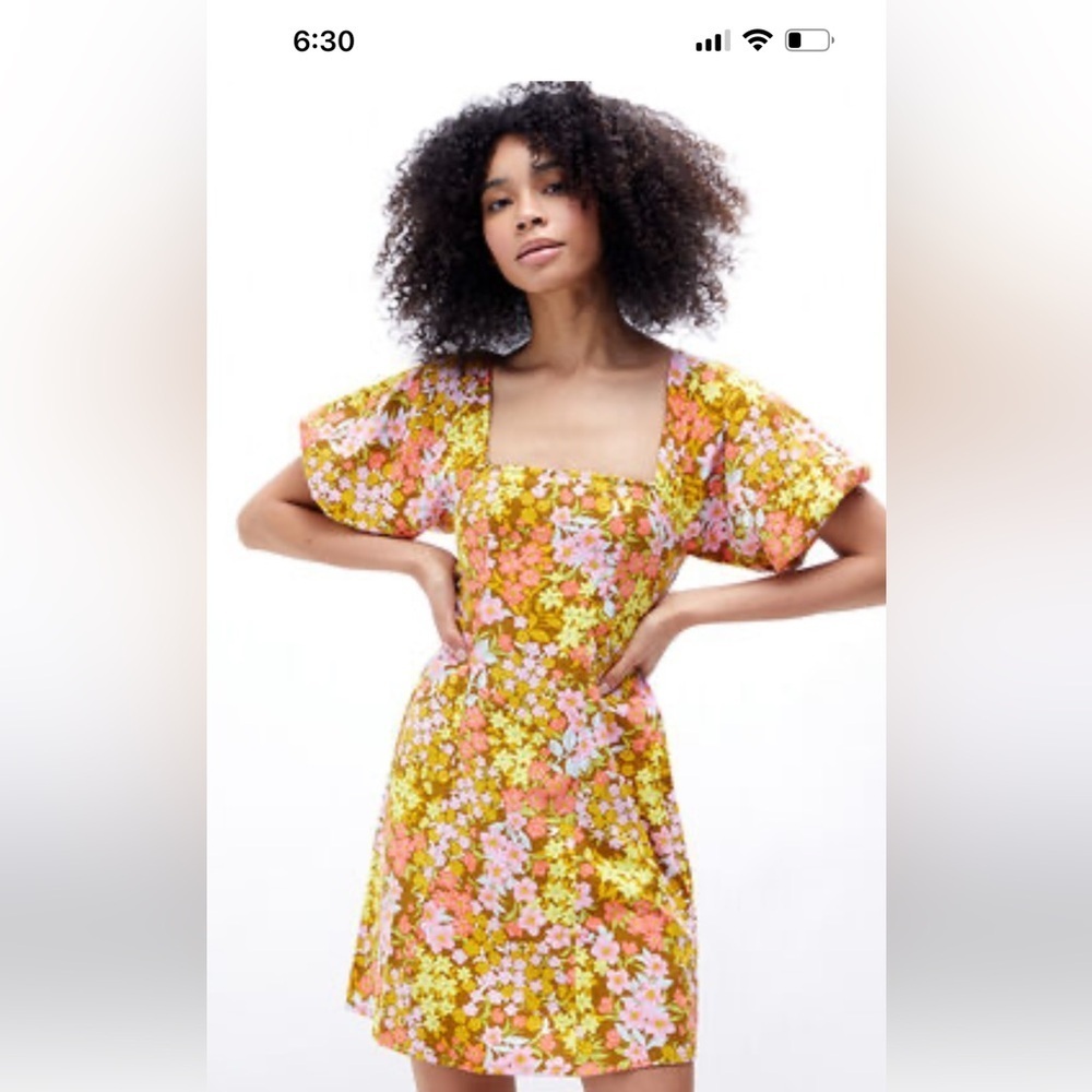 Billabong Floral Yellow and Pink Dress caja 3